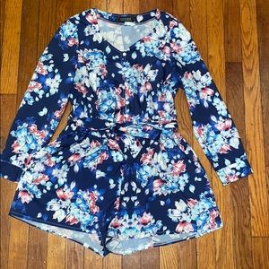 Silky floral romper